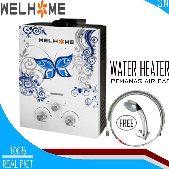 WELHOME WATER HEATER PEMANAS AIR GAS GWH 6LP - BONUS Shower