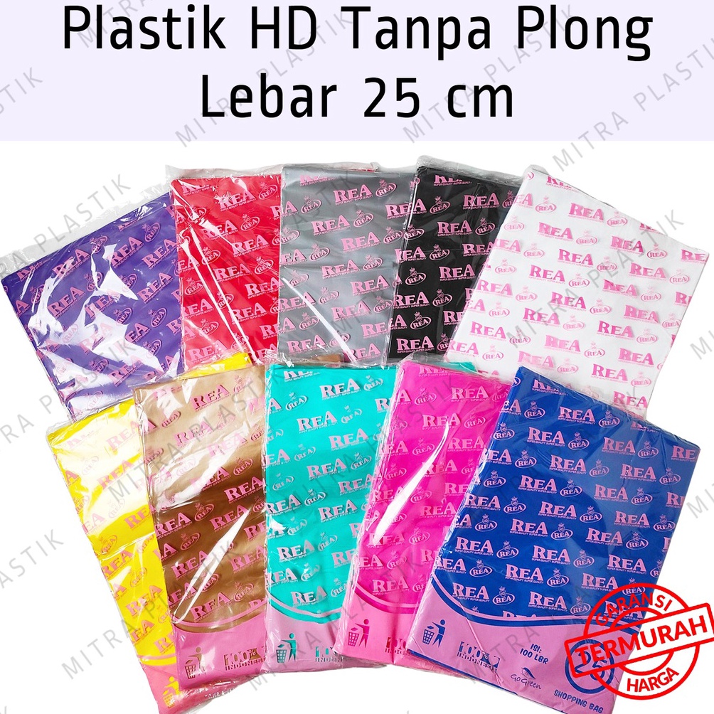 Kemasan Baru.. Plastik HD Tanpa Plong 25x35 REA Kantong Kresek Packing Online Shop Shopping Bag Tebal Silver 88A