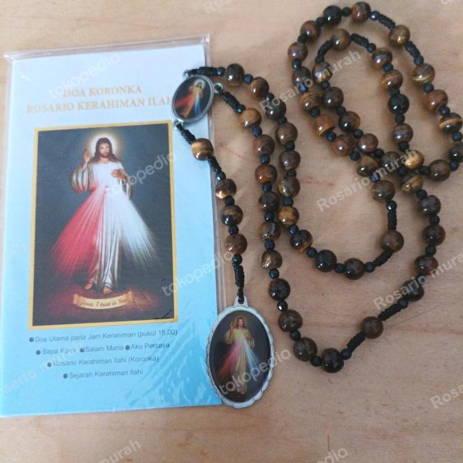 kalung rosario batu tiger eye