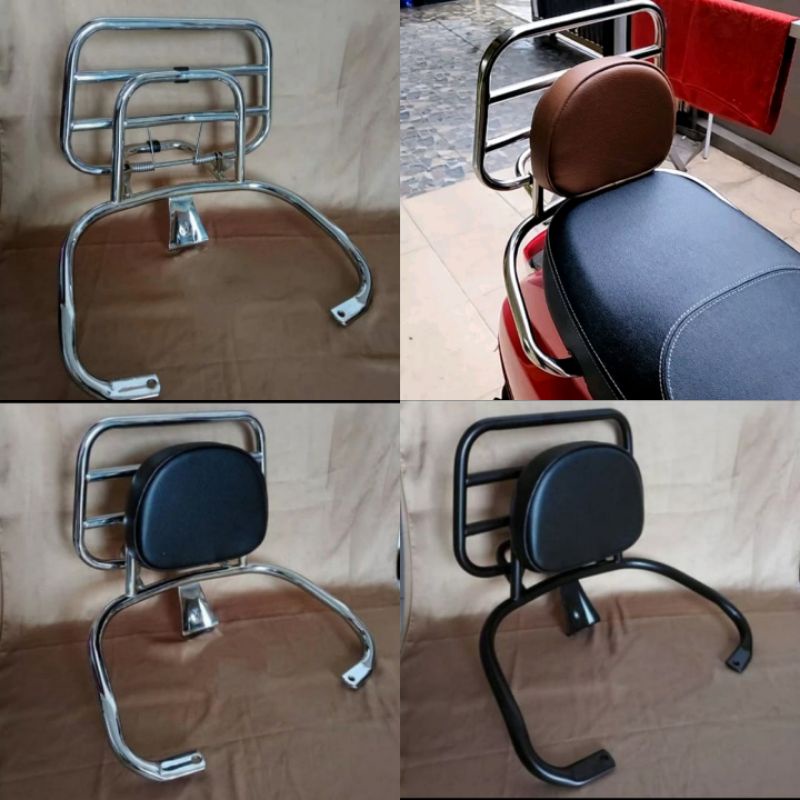 Back Rack / Backrack Vespa Primavera New Sprint LX S125 dan Vespa GTS.Aksesoris Vespa Rak Sandaran