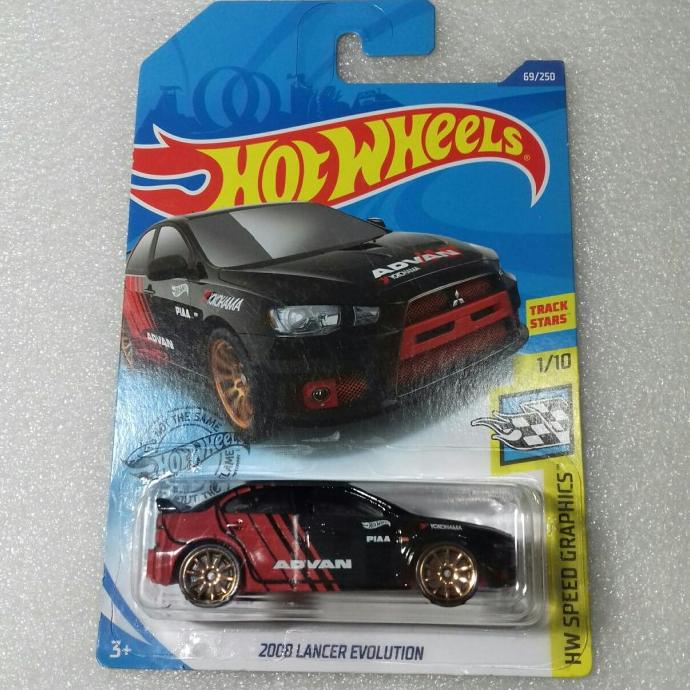 Hot Wheels Mitsubishi Lancer Evolution. HW Speed Graphics. Track Stars