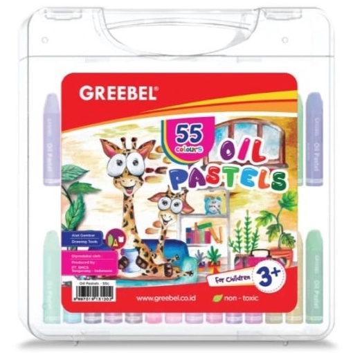 

(➲☞WB.V) Krayon Greebel Kids Oil Pastel Crayon 55 Color/ Warna /siiap.dikirim..!