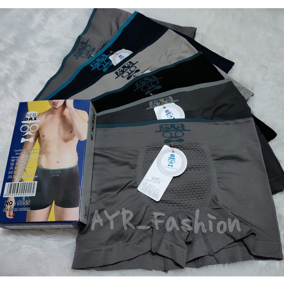 STOK TERBATAS 6 Pcs MR DAX | Celana Dalam BOXER Pria Seamless Rajut / CD Cowok Laki - Size M,L,XL,XX