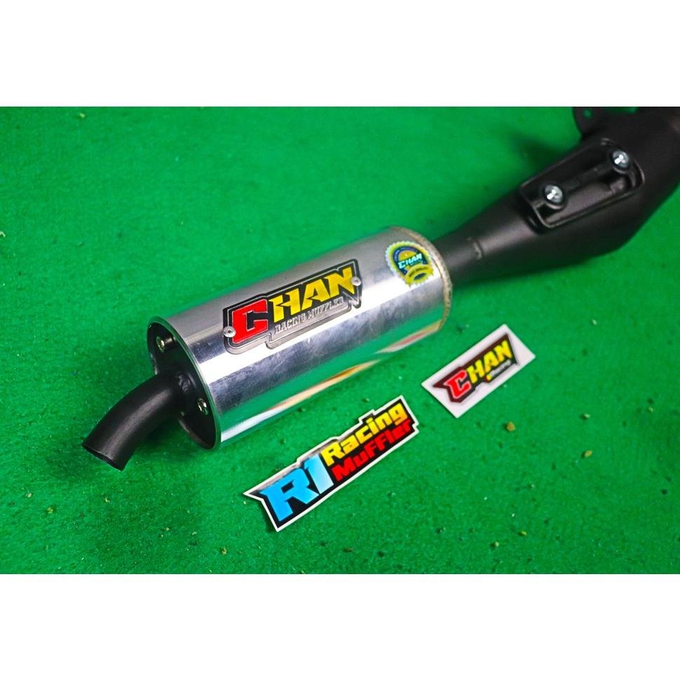 knalpot chan racing f1zr hitam tameng silincer alumunium copotan