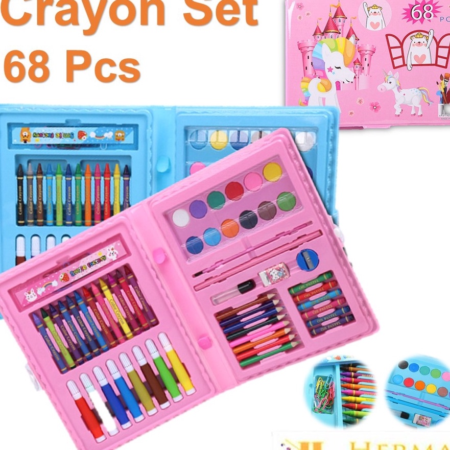 

[G✓/9J❣> HC Drawing Set 68Pcs Oil Pastel Crayon 68 IN 1 Set Krayon Mewarnai dan Melukis Lengkap dengan Cat Air Alat Mewarnai Anak Anak Bentuk Koper siiap.dikirim..!