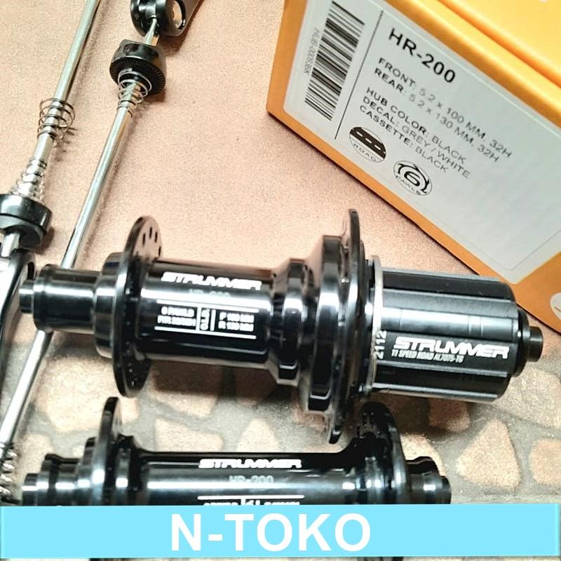 HUB SET ROAD BIKE NAP SET BALAP STRUMMER HR200 32H HITAM Sepeda Sparepart Termurah