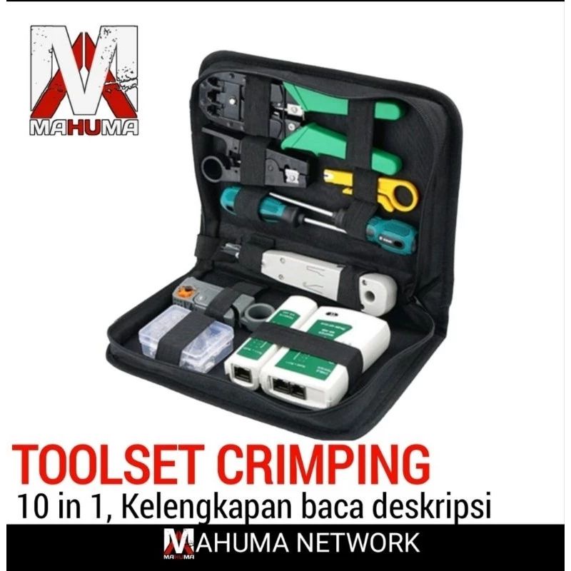 PAKET TOOLKIT NETWORK REPAIR TANG CRIMPING LAN TESTER RJ45 RJ11