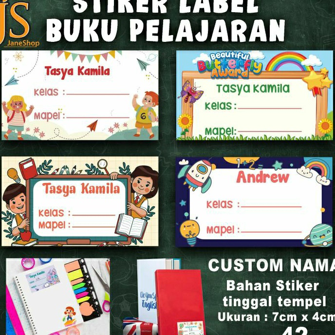 

[✪㊖ GSL> Isi 42 Stiker Mapel - Label Buku Pelajaran Sekolah - Stiker mata pelajaran TANPA PO -amanah..!