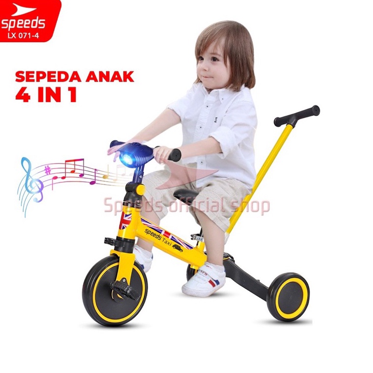 Bagus Banget.. SPEEDS Sepeda Anak Roda 3 Sepeda Mini 2In1 Taxi Balance Bike Push Bike Sepeda Keseimb