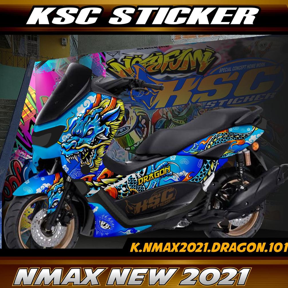 Decal Sticker Stiker Nmax New 2020/2021/2022/2023 Fullbody FullBlock Naga Dragon Chinese (KD-101)  D