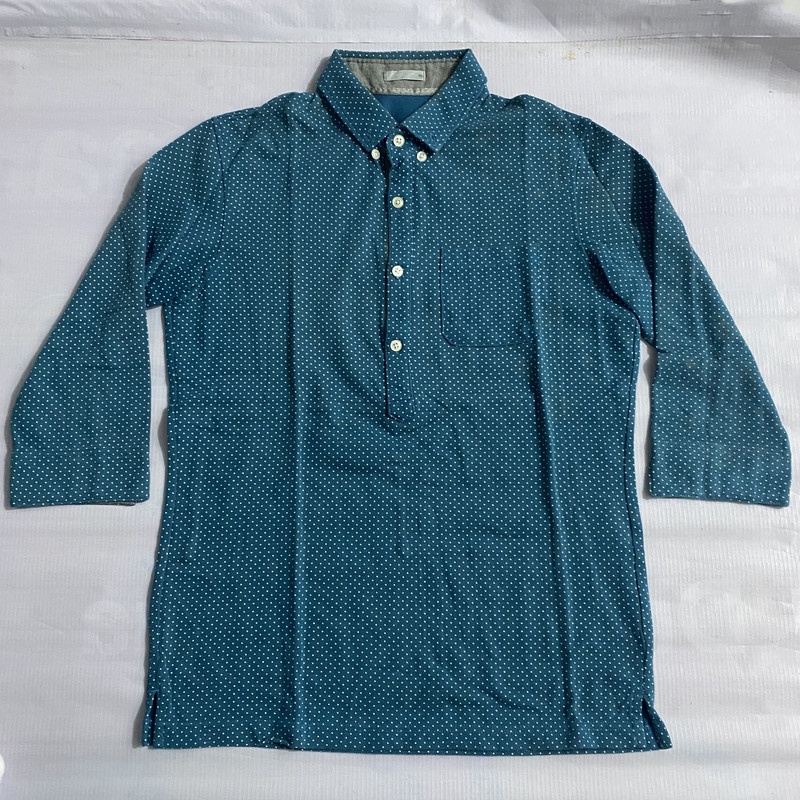 Kaos Lengan Raglan Hijau Tosca Polkadot Second Size M