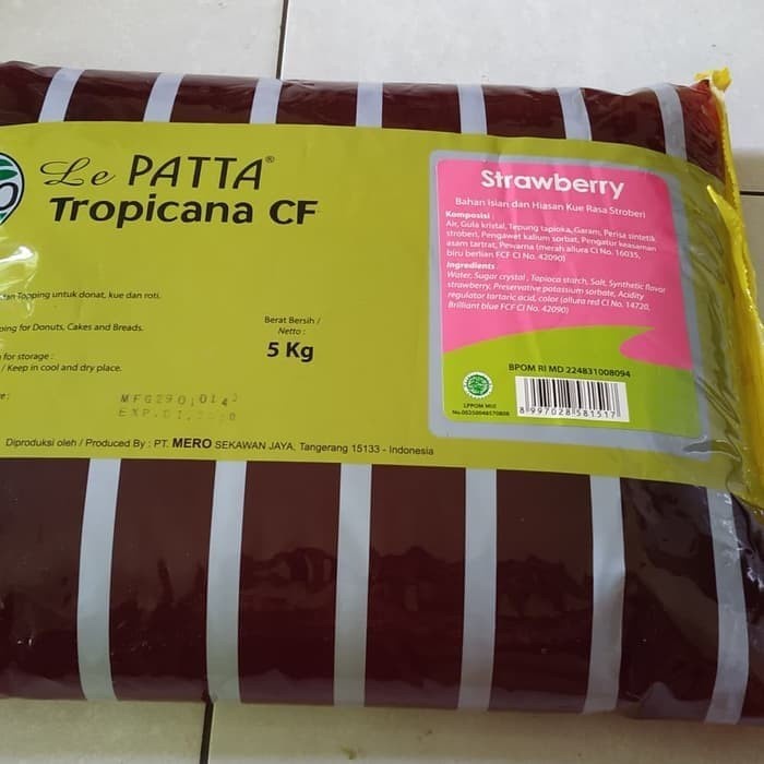

Selai strawberry lepatta kemasan 5 kg.