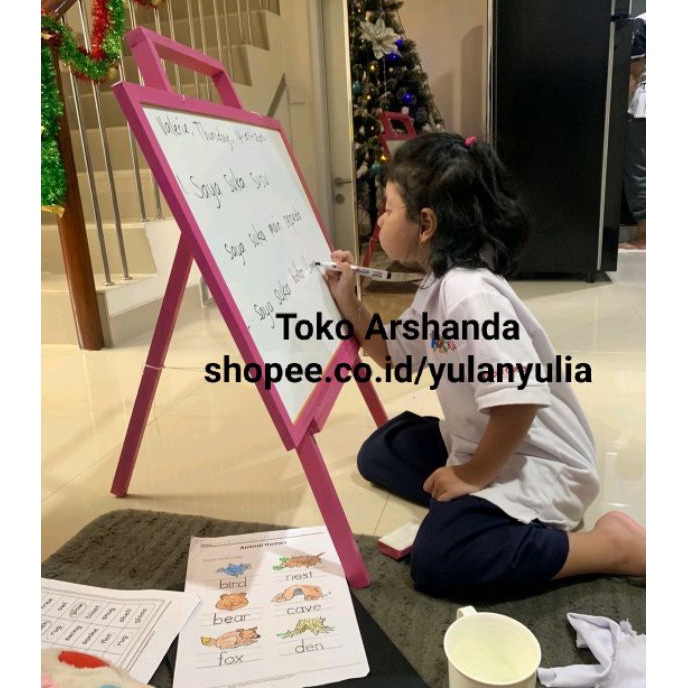 

(3.Q㊚T❤> Papan Tulis 60x80 / white board ukuran besar+ standing gratis spidol+ penghapus viiral☎!