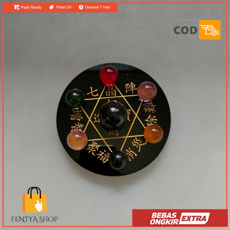 feng shui kristal formasi 7 bintang piring hitam besar qi xing chen