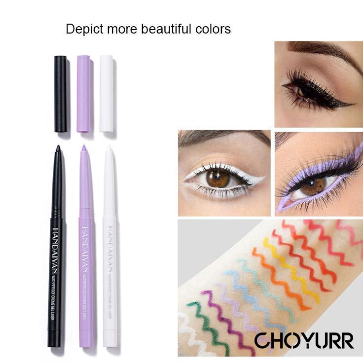 ☇✯✱ 【COD】Eyeliner Pensil Warna Putih&Hitam&Ungu Eyeliner Gel Colorful  Warna Warni Eye Liner Anti Ai