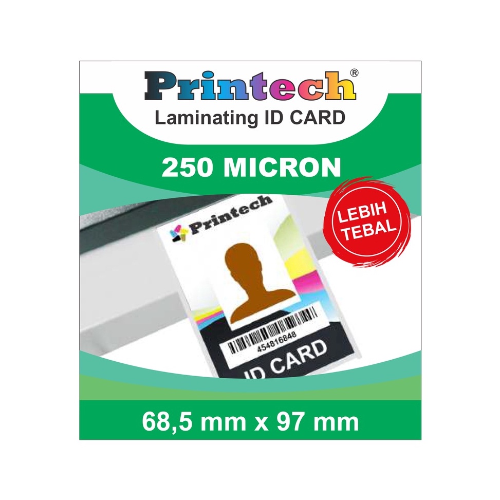 

Ready Stock_PRINTECH Laminating Film Pouch / Plastik Laminating ID Card 250 Micron - 06005