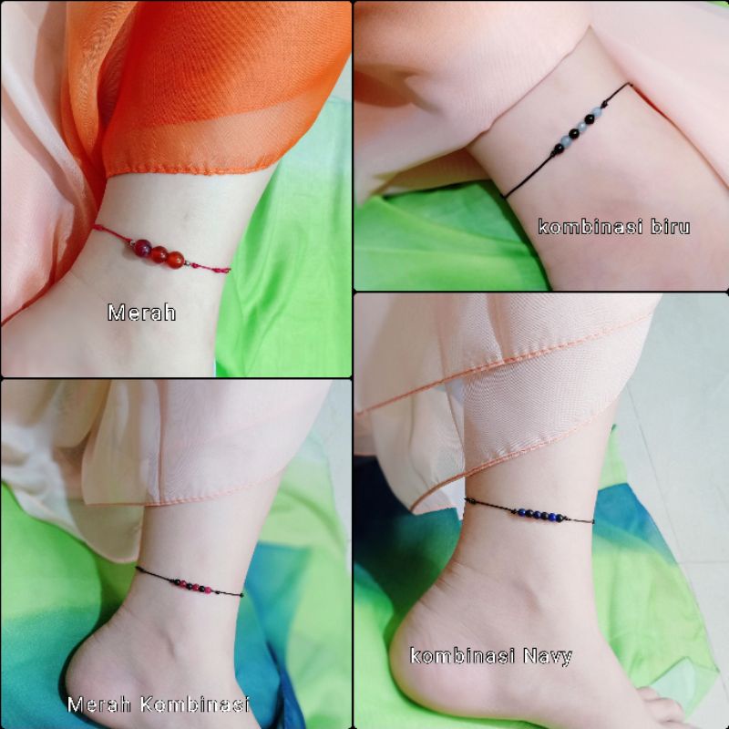 S1U GELANG KAKI MINI MEWAH ELEGAN TALI KOREA GELANG KAKI MANIK GELANG KAKI TAHAN AIR GELANG KAKI
