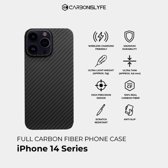 PROMO CARBON FIBER PHONE CASE - IPHONE 14 SERIES (FULL CARBON)