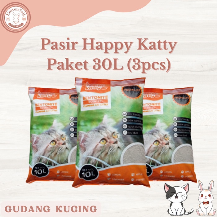 

Happy Katty 30L ( 3pcs ) / Pasir Kucing Happy Katty Premium 30L (3pcs)