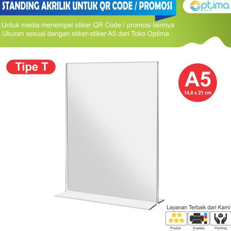 Free Ongkir Standing Akrilik A5 Untuk Qr Code Scan Qris