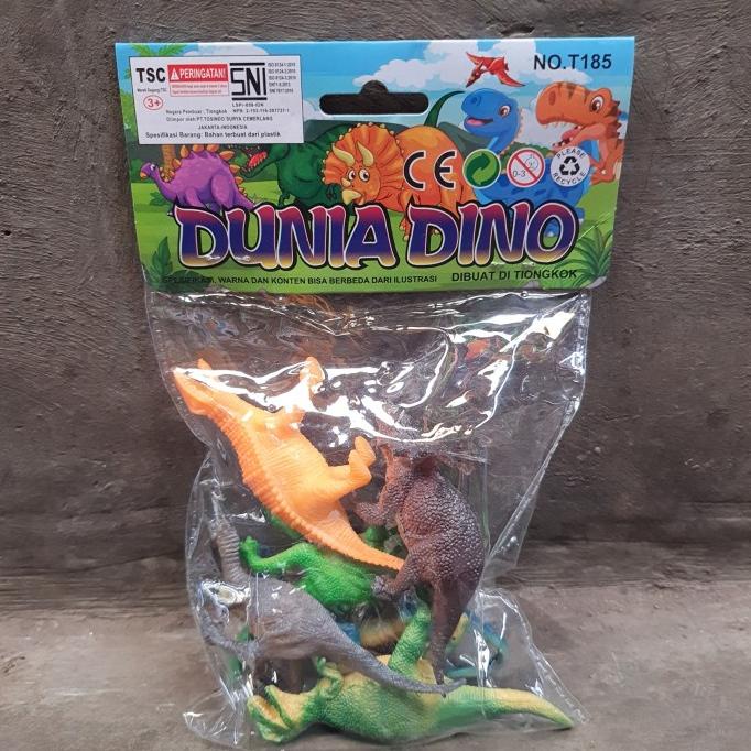 MAINAN MINIATUR DINOSAURUS KARET KECIL ISI 6