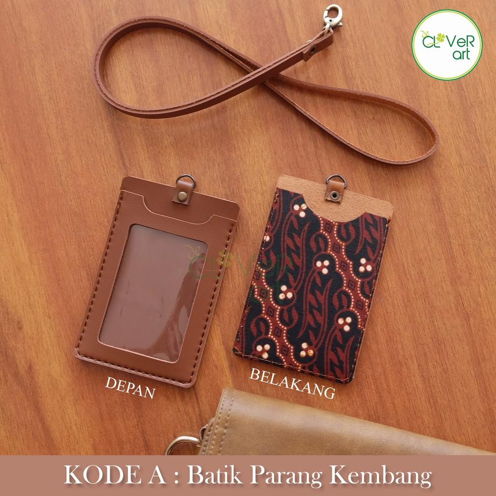 

ERA183 ID Card Holder BATIK Custom - Name Tag - Dompet ID Kulit Leather Asli +++