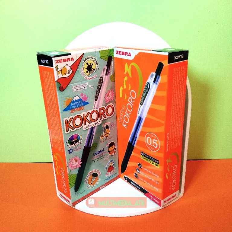 

PEN ZEBRA KOKORO GEL 0.5 BLACK / PULPEN ZEBRA KOKORO [12 PCS] ✹Readystock