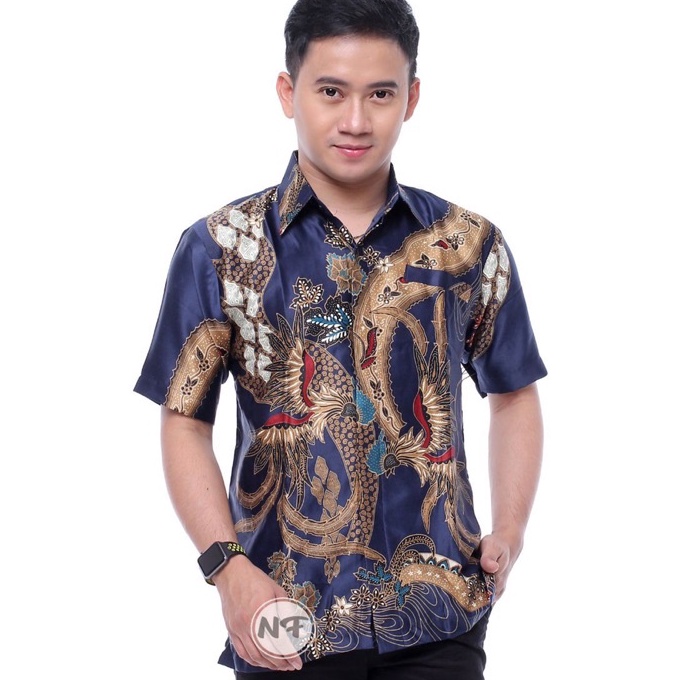 ✨COD✨ KEMEJA BATIK PRIA SEMI SUTRA FOIL PINK MEWAH EKSKLUSIF HARGA MURAH 