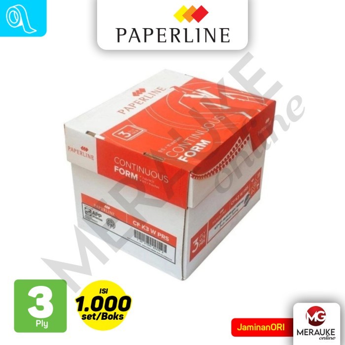 

Continuous Form Paperline 3 Ply K3 PRS P/W (1000 set per Box) HOT PROMO