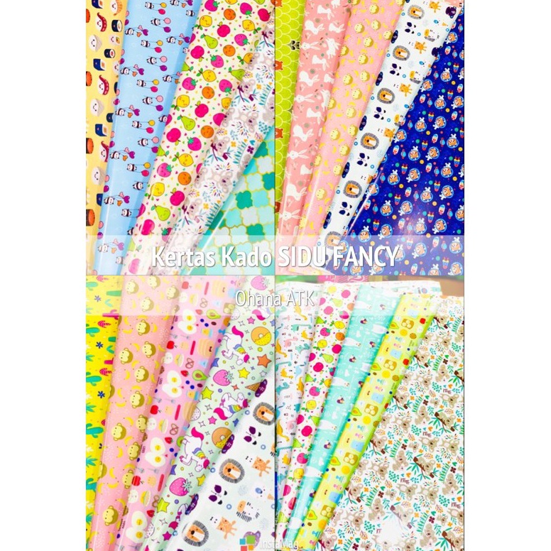 

Kertas kado Kiky / kertas kado sinar dunia sidu / kertas kado fancy GROSIR!!! 1 rim 50 lembar ➞Buruan Beli
