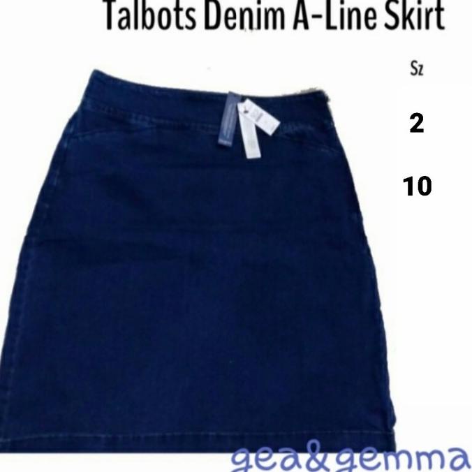 rok wanita jeans talbots denim A-Line ukuran standar n jumbo big size