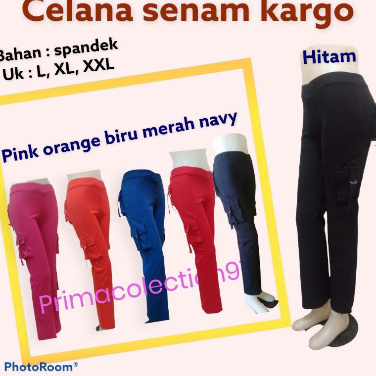 Terpercaya.. Celana senam kantong kargo(celana senam pdl wanita)