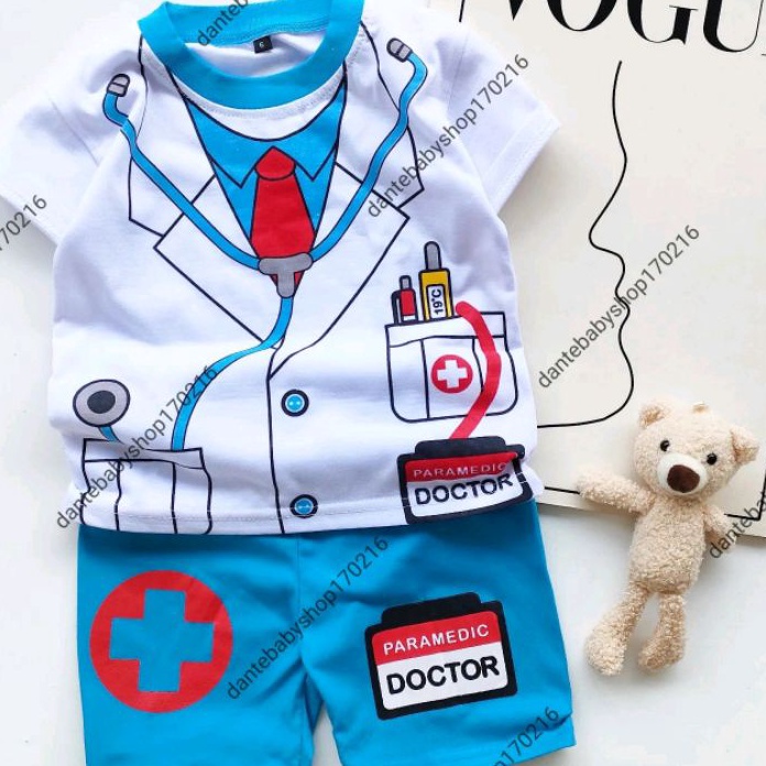 Terlaku. BAJU KOSTUM DOKTER ANAK LAKI LAKI  SETELAN PROFESI ANAK COWOK UNTUK UMUR 1-10TAHUN
