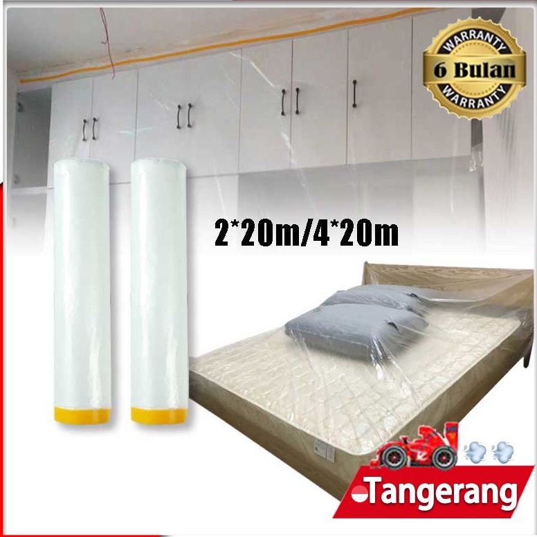 LARIS MANIS Masking Film Tape Furniture Protect Cover Plastik Tutup Ranjang Sofa Mesin