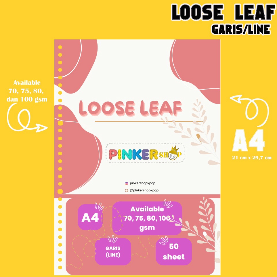 

[Q0W45] A4 Loose leaf HVS - Garis/line ready 100gsm by pinkershop 3395