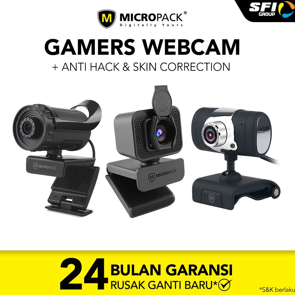 LARIS MANIS Webcam Micropack HD Built In Mic With Beauty Effect For Computer & Laptop Anti Hacker - 