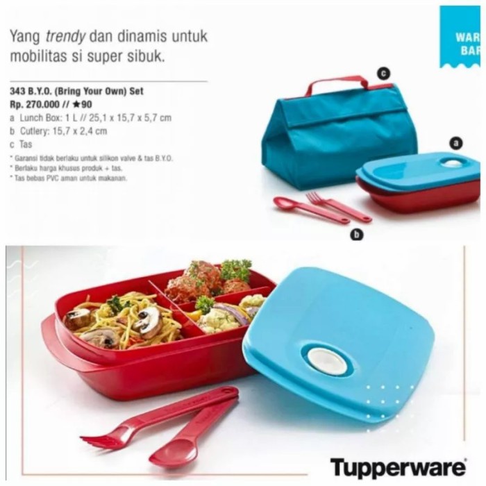 Tupperware Byo Lunch Box Set Tempat Bekal Makan