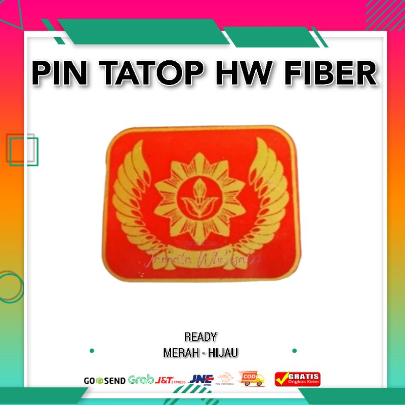 Satuan Pin Tanda Topi HW | Tatop Baret Hizbul Wathan Merah | Pin Tatop Baret HW