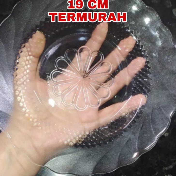 Best Produk 1 LUSIN PIRING BELING 19cm Piring Kaca Murah Piring Kue Piring Lusinan Piring Makan Piri