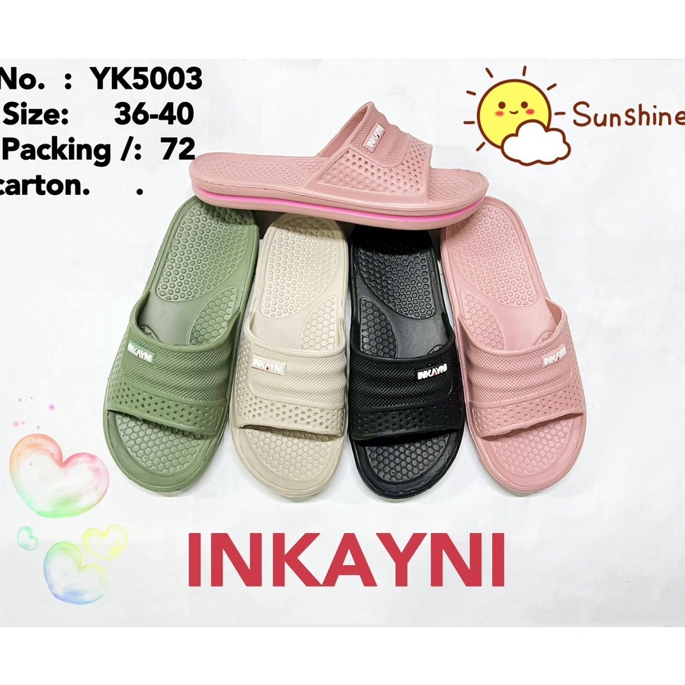 Bagus Dipakai.. YK5003 Sandal Selop Karet Wanita Remaja / Sandal Slide Karet Merek Inkayni Ukuran 36