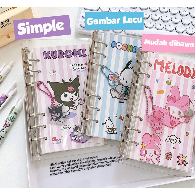 

COD Binder Sanrio Binder Momo Cute girl A6ring 100lbr /Buku jurnal Sanrio Melody Kuromi CinnamonRoll/ Buku jurnal momo cute girl Laris =O