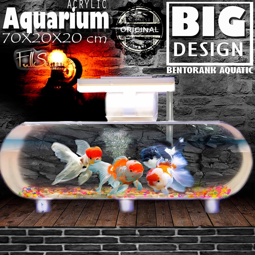 Dijual.. Akuarium Aquarium Mini besar akrilik ukuran 70x20x20 dan 50x15x15 WPJ