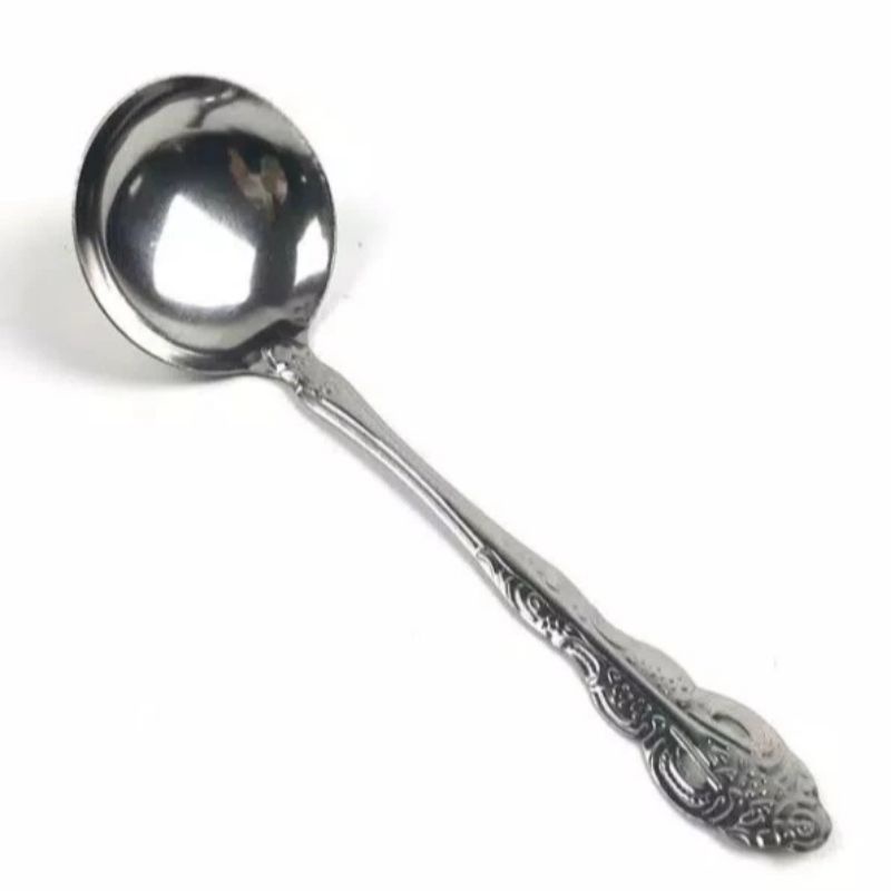 Sendok Stainless Sayur Kuah Prasmanan Motif Wayang Satu Set Isi 12pcs