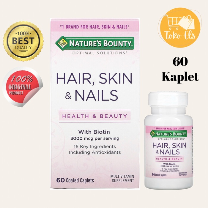 NATURES BOUNTY HAIR SKIN NAILS WITH BIOTIN 60 KAPLET