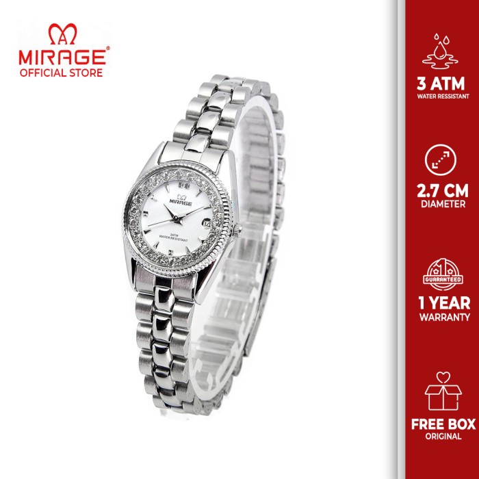 Jam tangan Mirage Wanita Original RX 1580 L SIlver pP