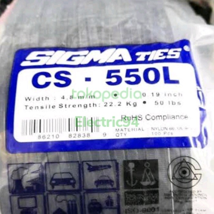 

Bestseller Kabel Ties Sigma Cs 550L / 55Cm Cable Ties Cs 550L