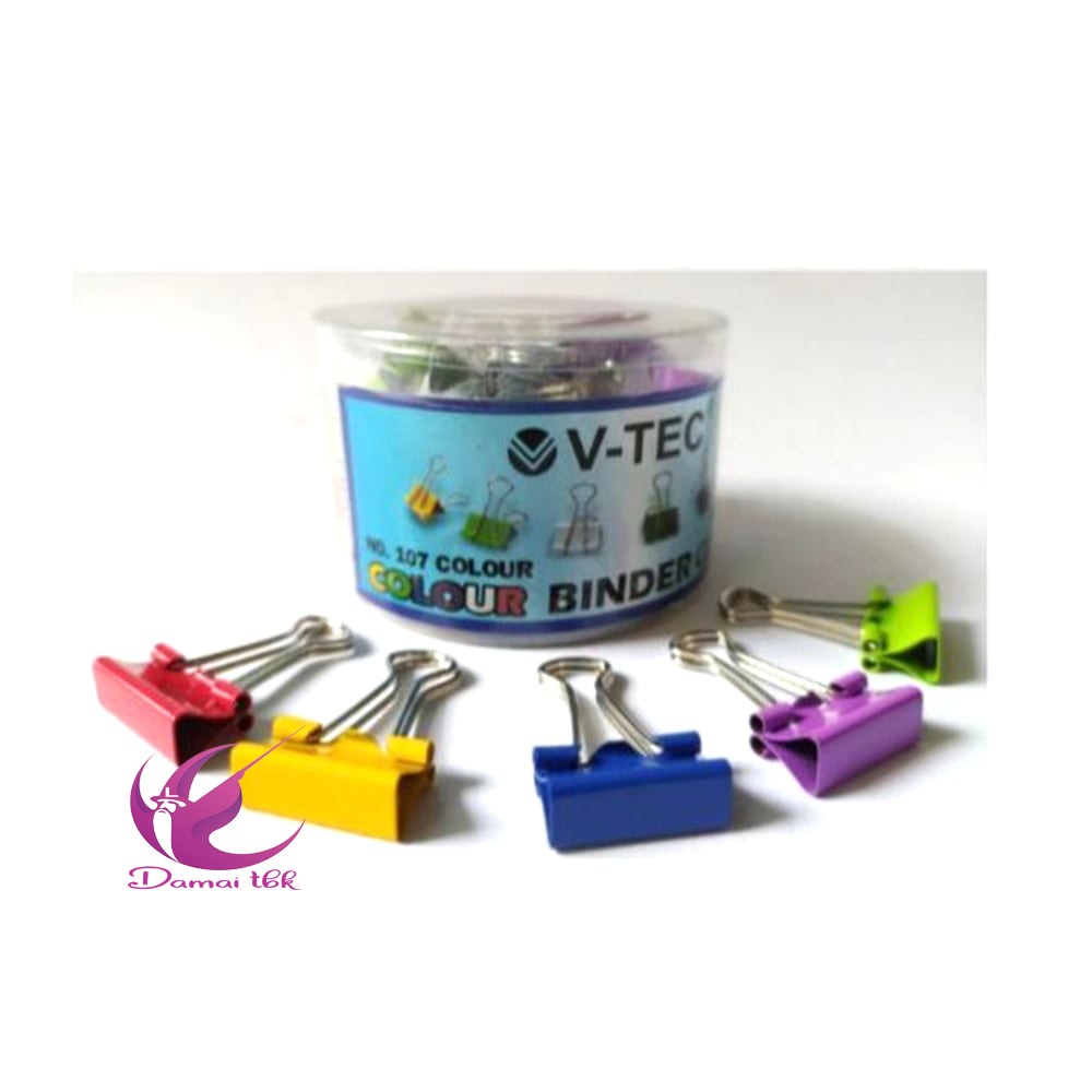 

V-TEC Binder Clip Warna No. 107 [40 Pcs/Tube]