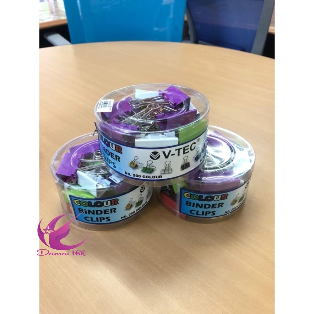 

V-TEC Binder Clip Warna No. 200 [24 Pcs/Tabung]