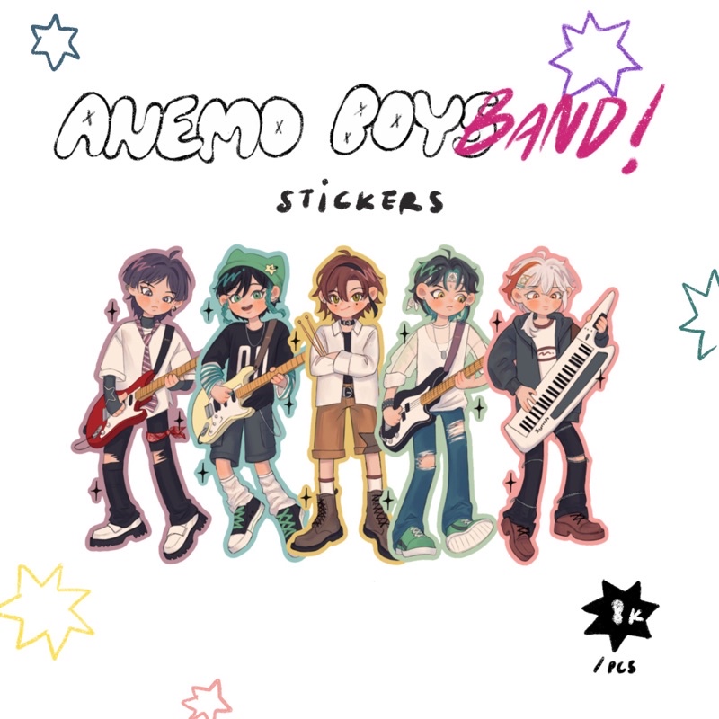 

GENSHIN IMPACT ANEMO BOYS BAND GLITTER STICKER