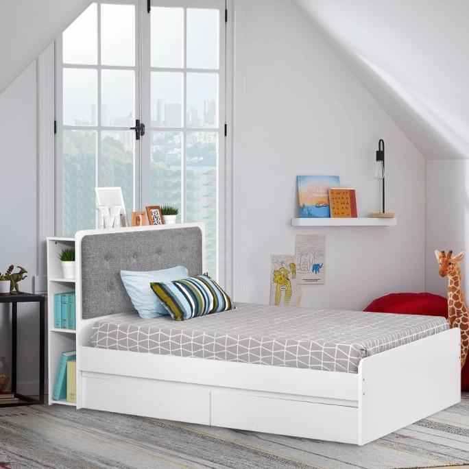 Ranjang Kasur 120 Eclipse White dengan Laci